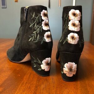 Franco Sarto Olympia Suede Floral Embroidered Boot 8.5